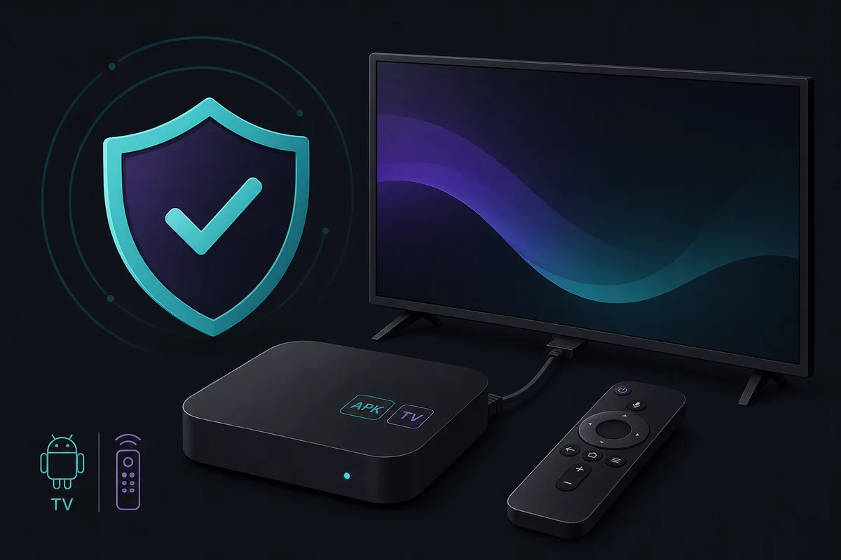 Editorial safety illustration for checking a YouCine APK on a TV Box